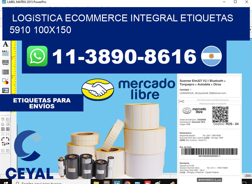 Logística ecommerce integral etiquetas 5910 100x150