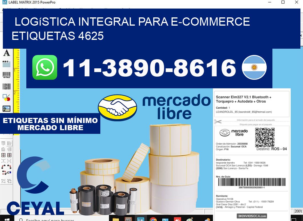 Logística integral para e-commerce  etiquetas 4625