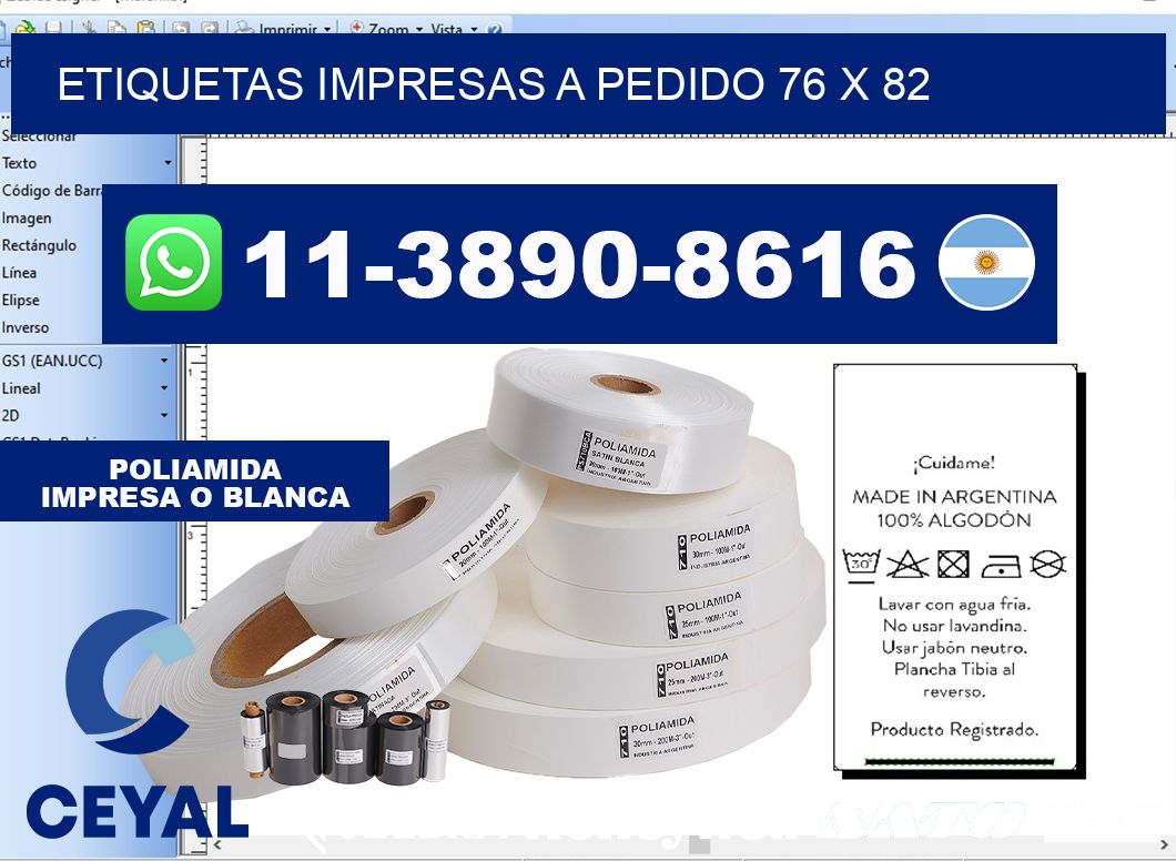 etiquetas impresas a pedido 76 x 82