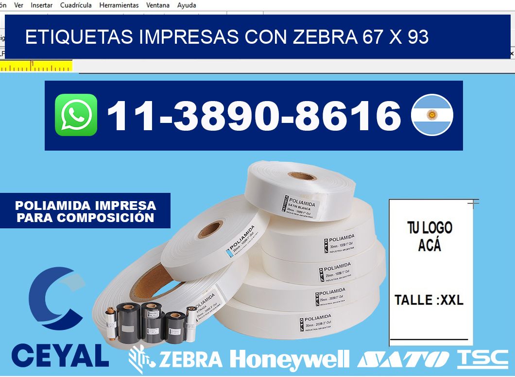 etiquetas impresas con zebra 67 x 93