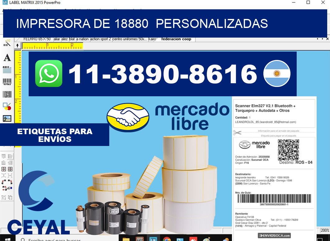 impresora de 18880  personalizadas