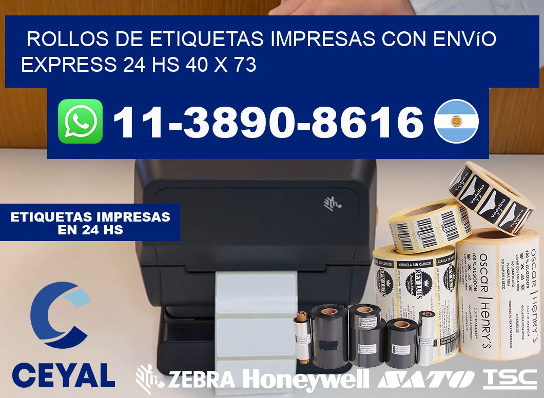 rollos de etiquetas impresas con envío express 24 hs 40 x 73