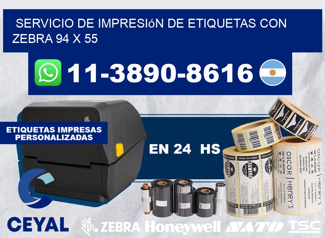 servicio de impresión de etiquetas con Zebra 94 x 55