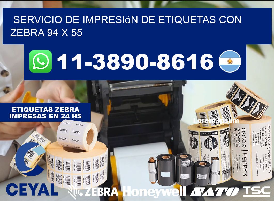 servicio de impresión de etiquetas con Zebra 94 x 55