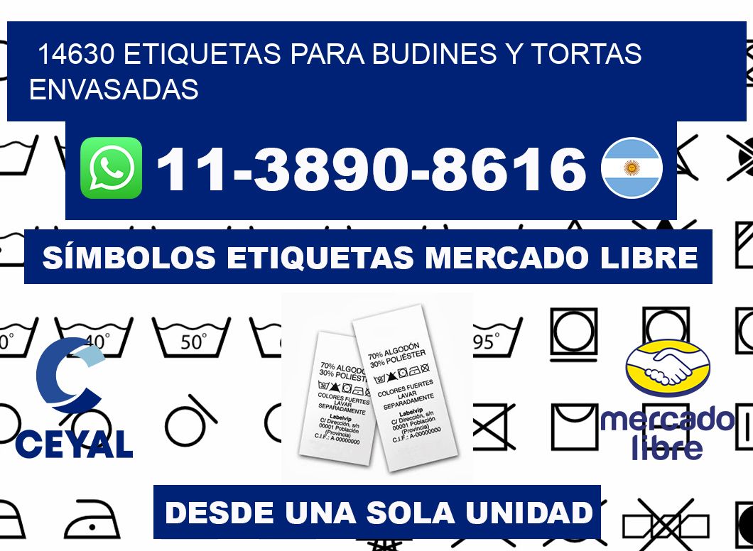 14630 etiquetas para budines y tortas envasadas