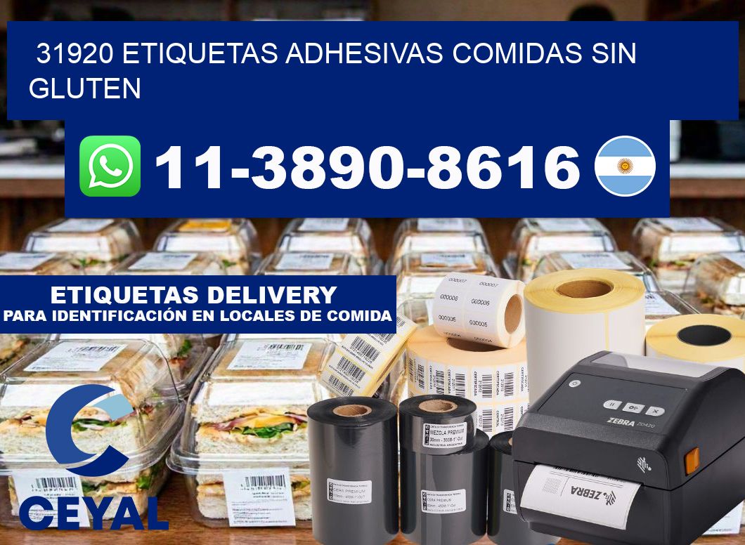 31920 etiquetas adhesivas comidas sin gluten