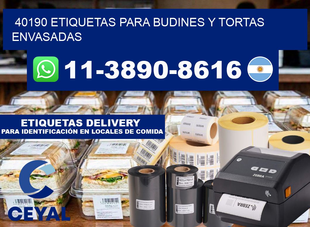 40190 etiquetas para budines y tortas envasadas