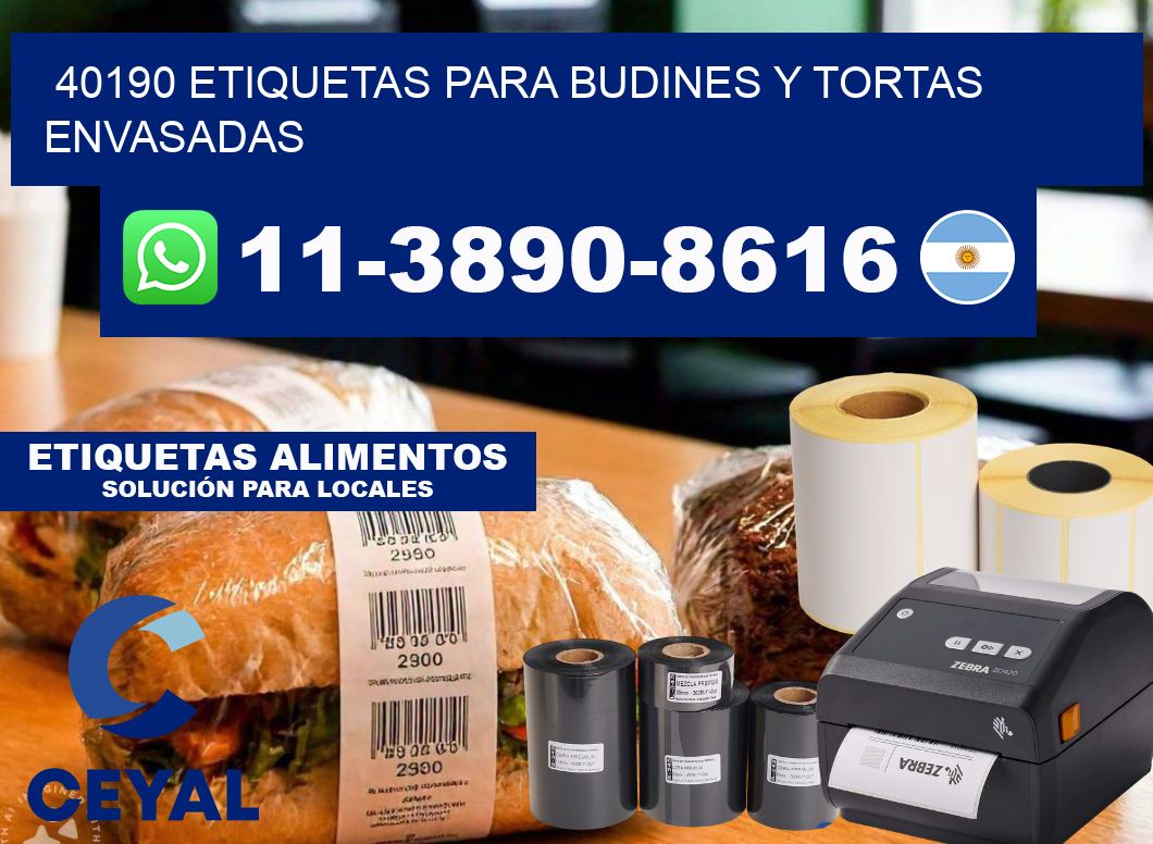40190 etiquetas para budines y tortas envasadas