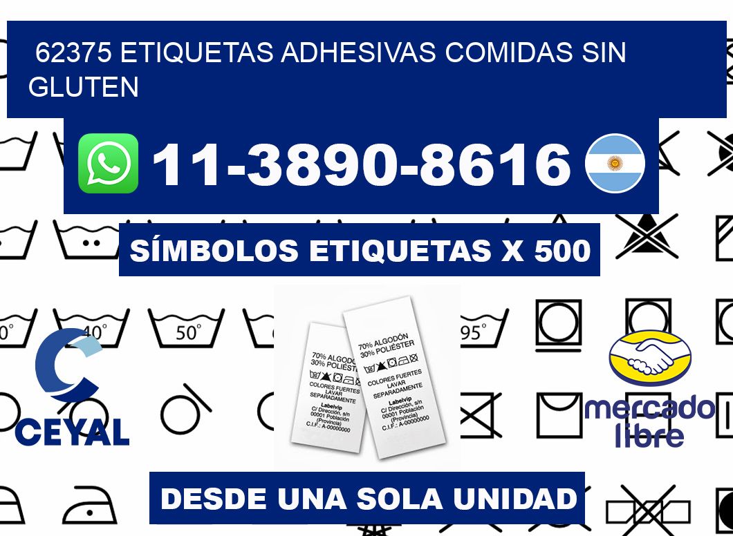 62375 etiquetas adhesivas comidas sin gluten