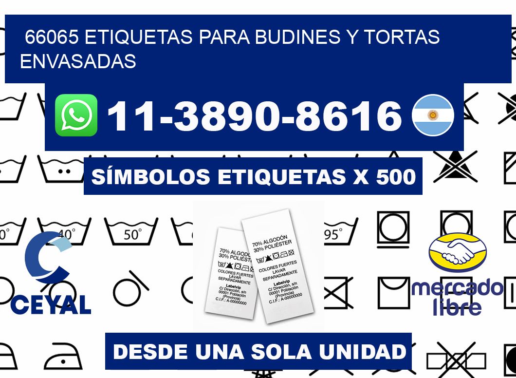 66065 etiquetas para budines y tortas envasadas