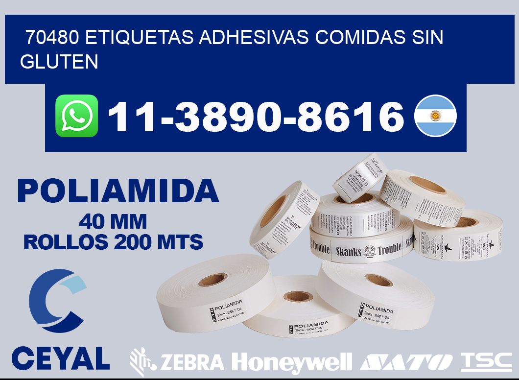 70480 etiquetas adhesivas comidas sin gluten