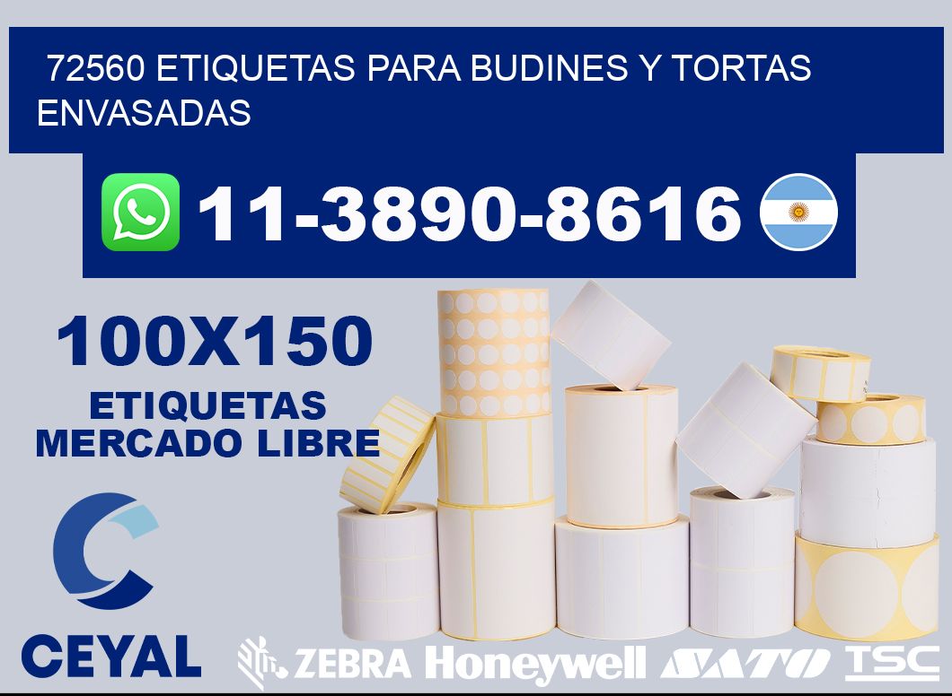 72560 etiquetas para budines y tortas envasadas