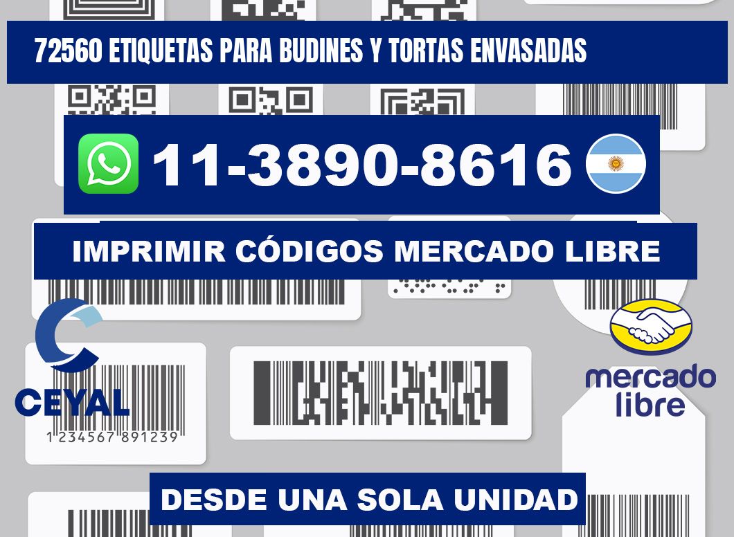 72560 etiquetas para budines y tortas envasadas