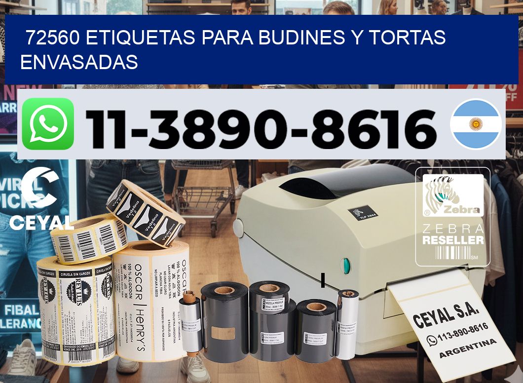72560 etiquetas para budines y tortas envasadas