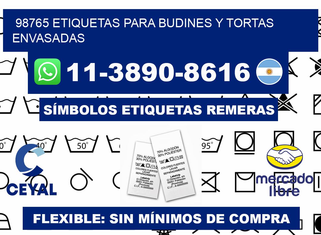 98765 etiquetas para budines y tortas envasadas