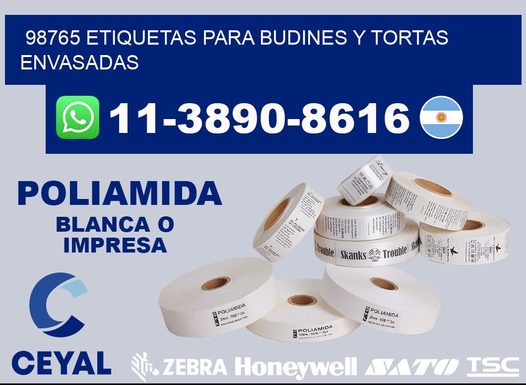 98765 etiquetas para budines y tortas envasadas