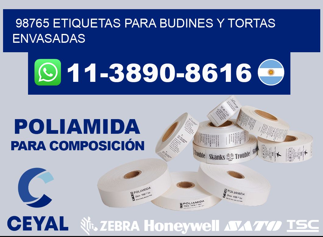 98765 etiquetas para budines y tortas envasadas