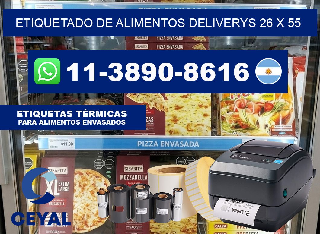 Etiquetado de alimentos deliverys 26 x 55