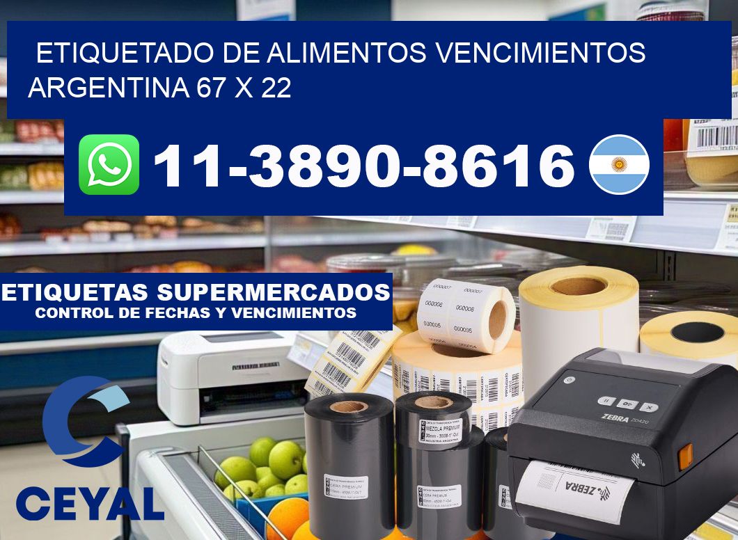 Etiquetado de alimentos vencimientos Argentina 67 x 22