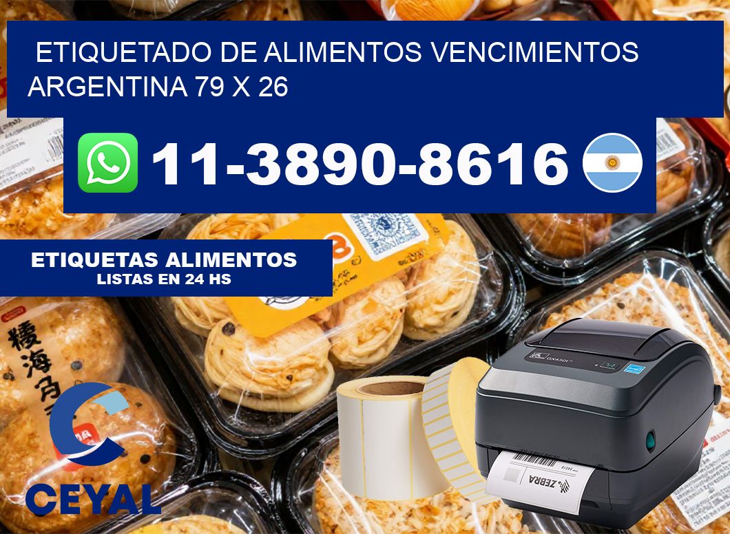 Etiquetado de alimentos vencimientos Argentina 79 x 26