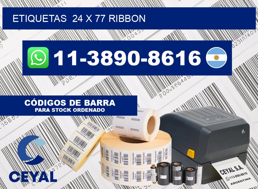 Etiquetas  24 x 77 ribbon