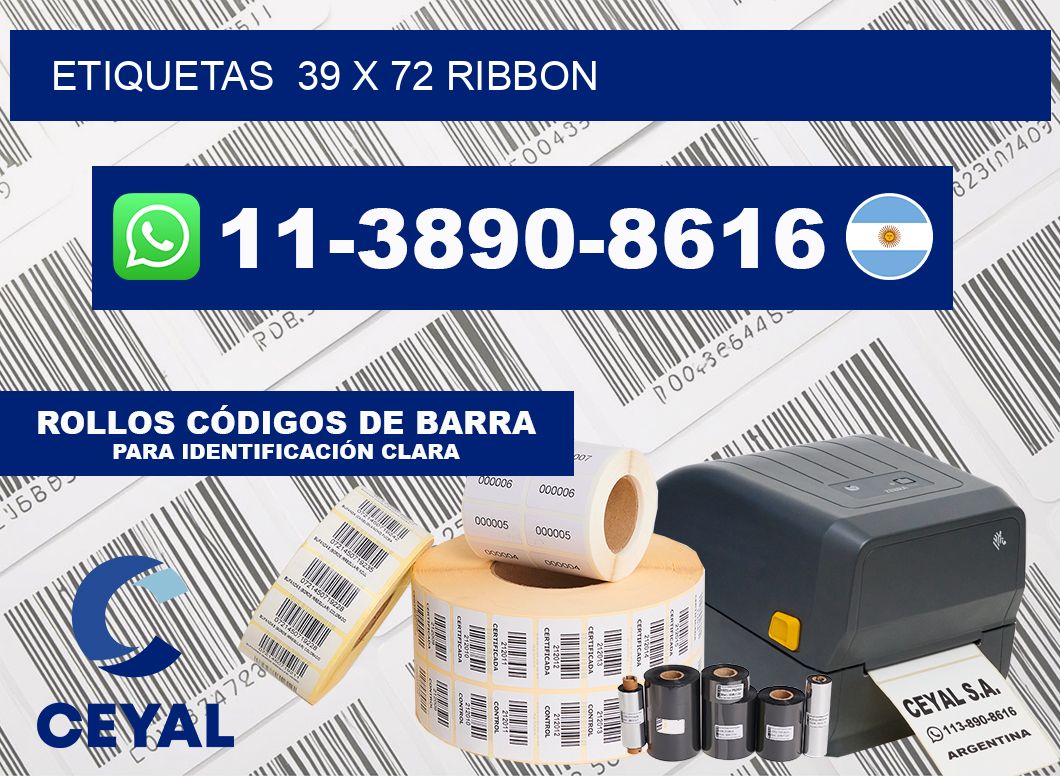 Etiquetas  39 x 72 ribbon