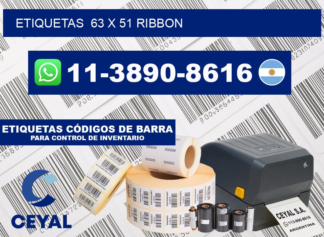 Etiquetas  63 x 51 ribbon