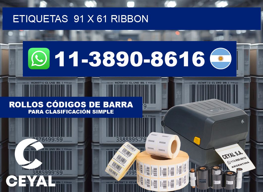 Etiquetas  91 x 61 ribbon