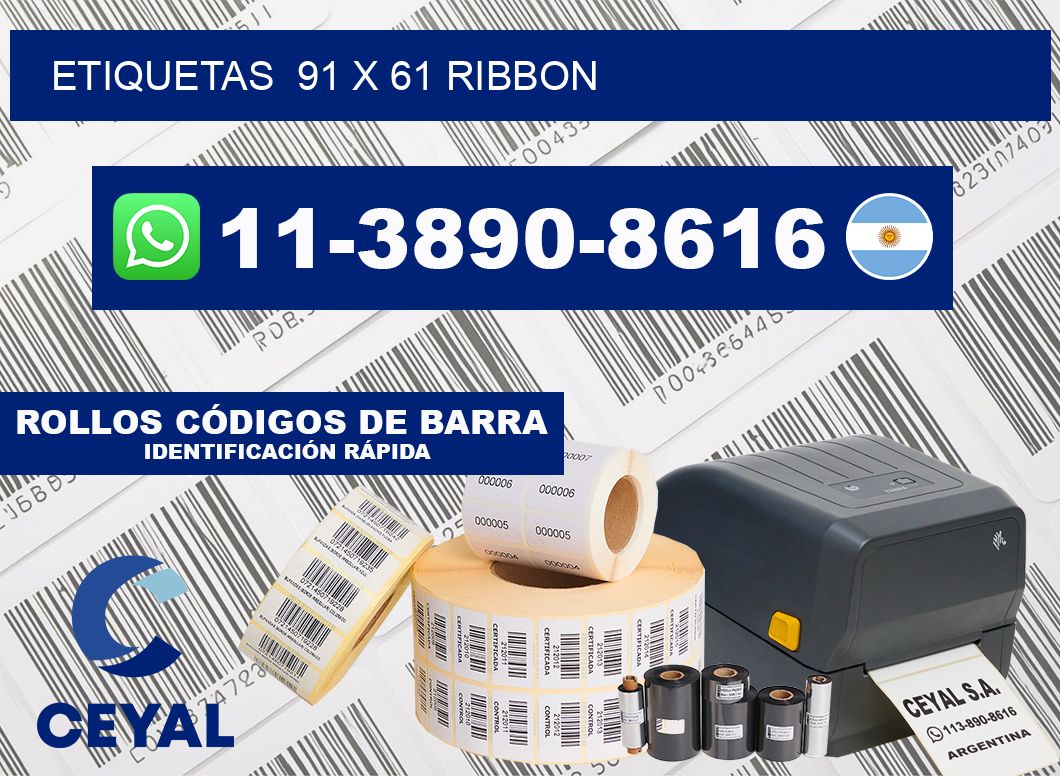 Etiquetas  91 x 61 ribbon