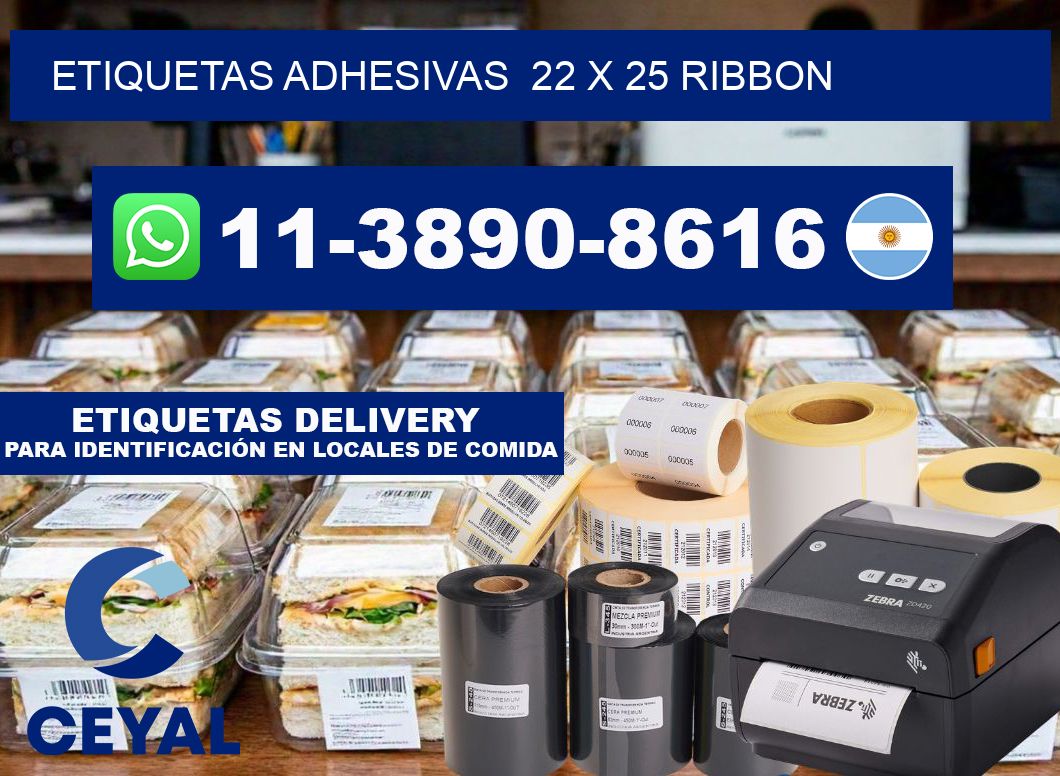 Etiquetas adhesivas 22 x 25 ribbon