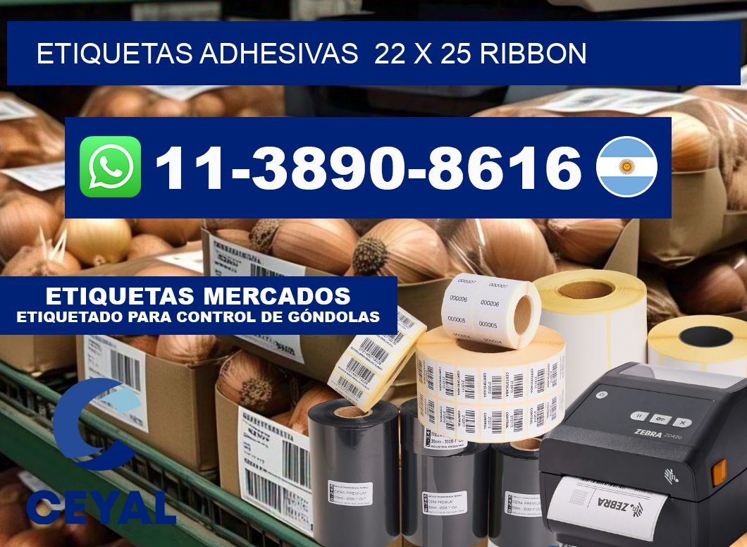 Etiquetas adhesivas 22 x 25 ribbon