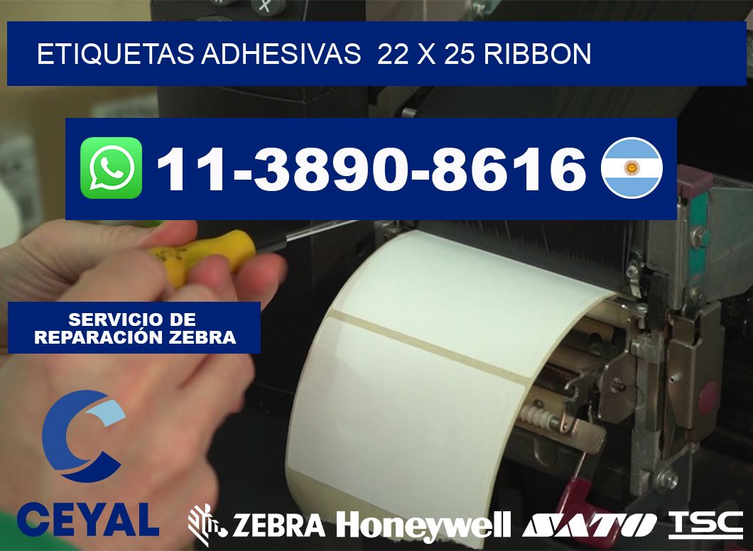 Etiquetas adhesivas 22 x 25 ribbon