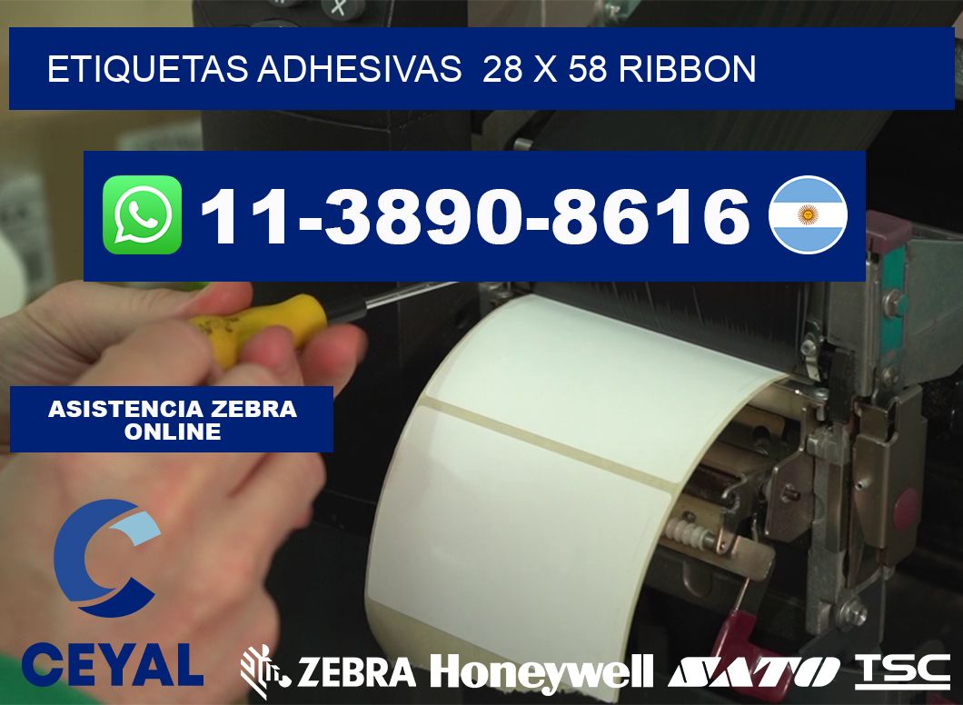 Etiquetas adhesivas 28 x 58 ribbon