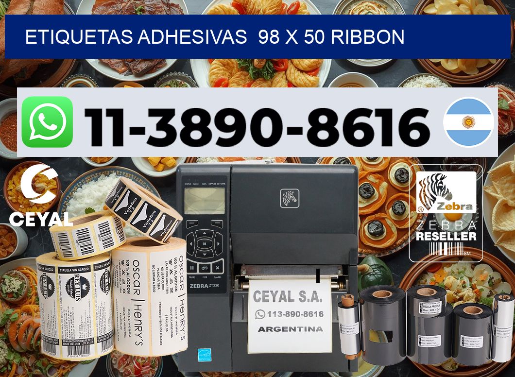 Etiquetas adhesivas  98 x 50 ribbon