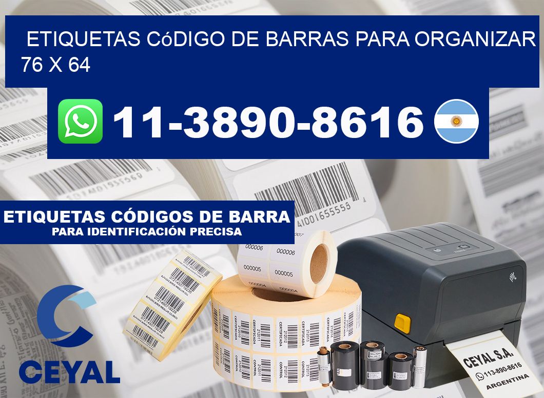 Etiquetas código de barras para organizar 76 x 64