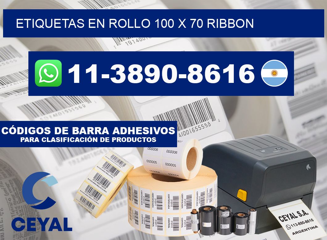 Etiquetas en rollo 100 x 70 ribbon