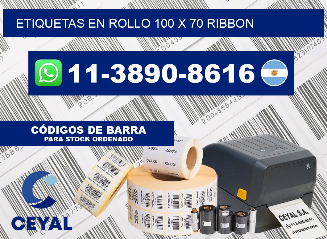 Etiquetas en rollo 100 x 70 ribbon