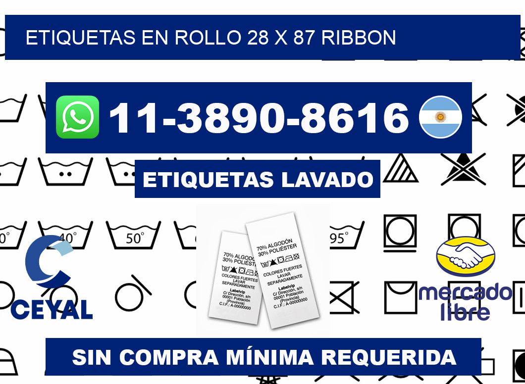Etiquetas en rollo 28 x 87 ribbon