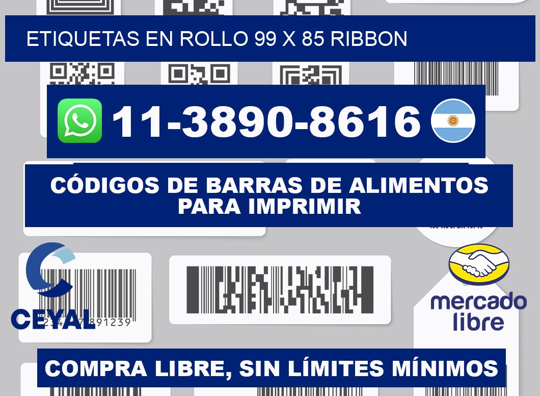 Etiquetas en rollo 99 x 85 ribbon