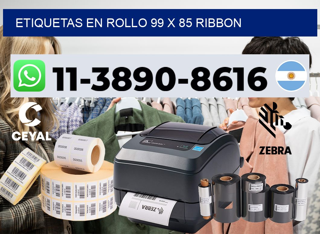 Etiquetas en rollo 99 x 85 ribbon