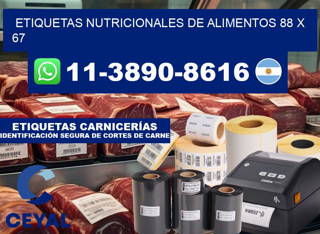 Etiquetas nutricionales de alimentos 88 x 67