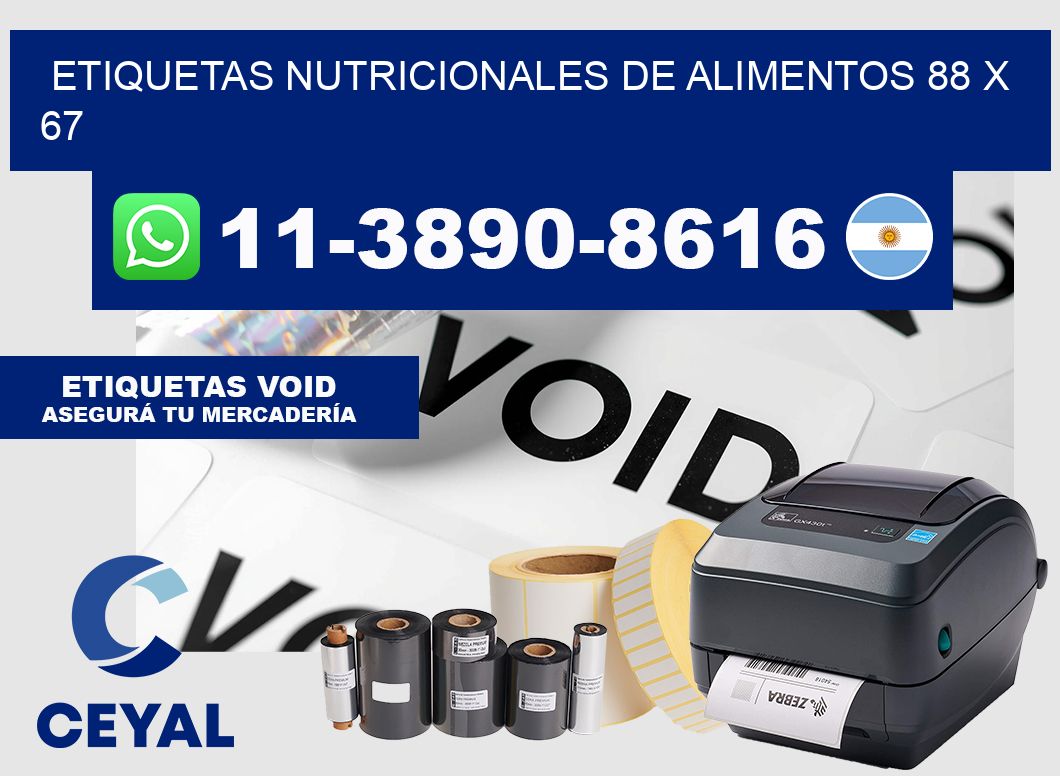Etiquetas nutricionales de alimentos 88 x 67