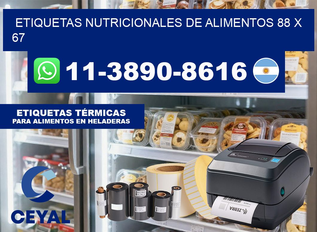 Etiquetas nutricionales de alimentos 88 x 67