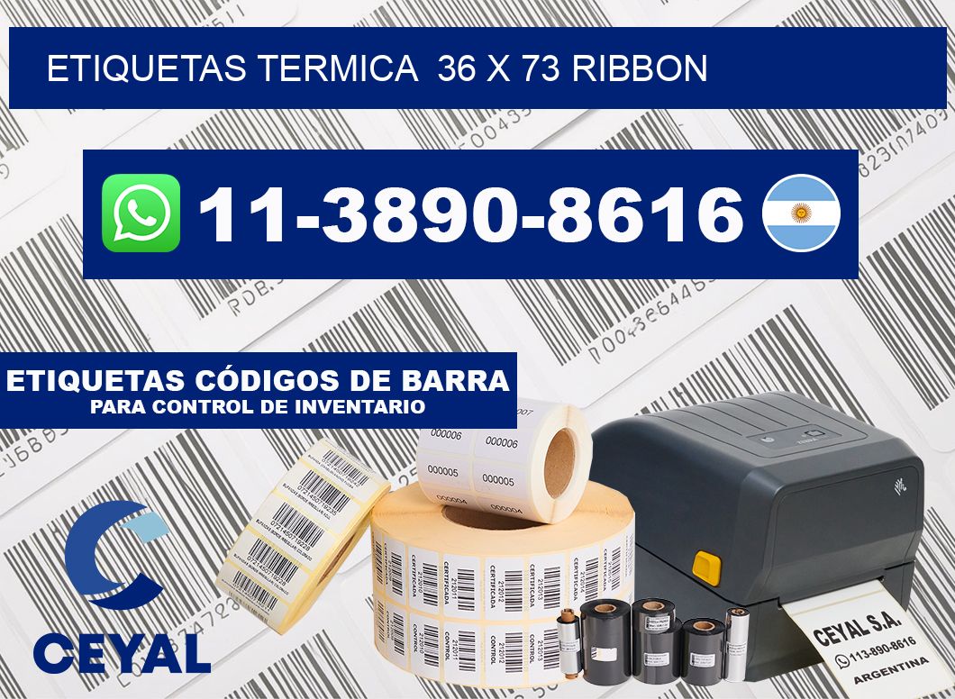 Etiquetas termica  36 x 73 ribbon