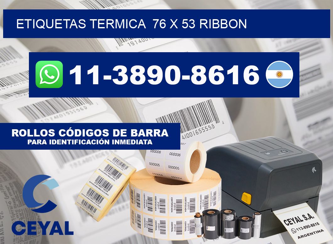 Etiquetas termica  76 x 53 ribbon