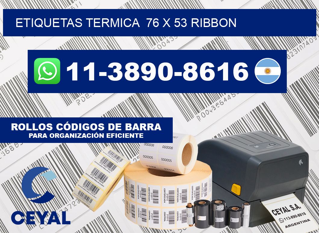 Etiquetas termica  76 x 53 ribbon