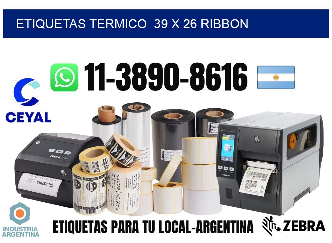 Etiquetas termico  39 x 26 ribbon