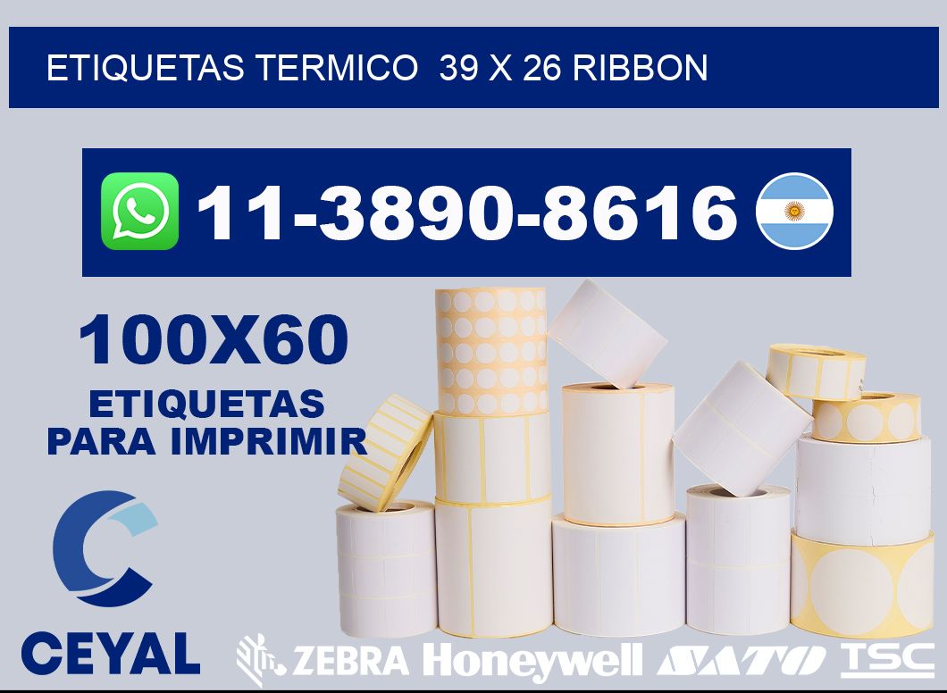 Etiquetas termico  39 x 26 ribbon