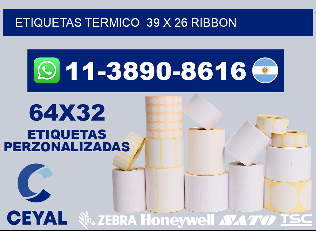 Etiquetas termico  39 x 26 ribbon