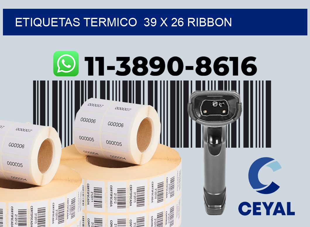 Etiquetas termico  39 x 26 ribbon